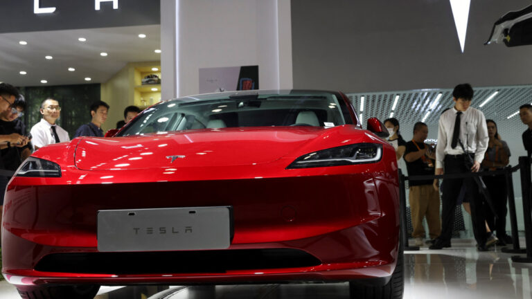 tesla s new model 3 in beijing