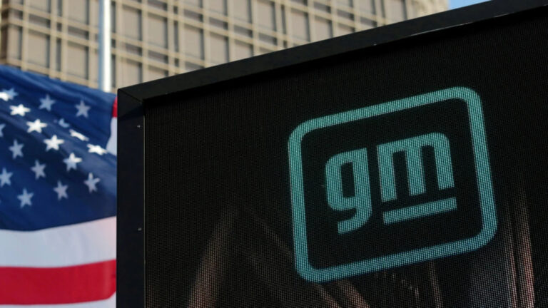 file photo logo of gm atop the company headquarters