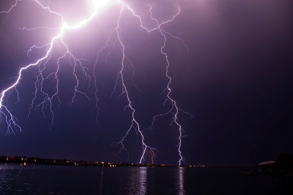 Intense lightning strike near Moses Lake Washington