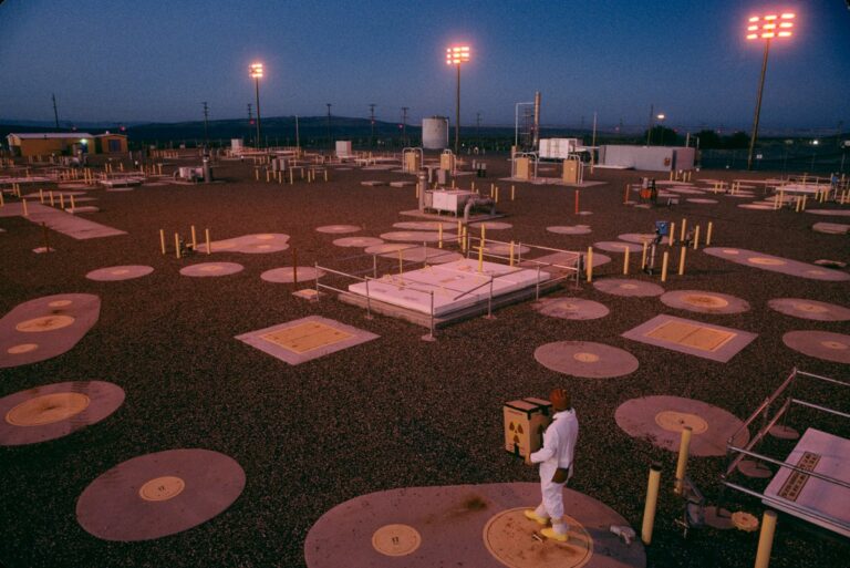Storage site for high level radioactive waste at the Hanford Reservation The site once produced plutonium for nuclear weapons