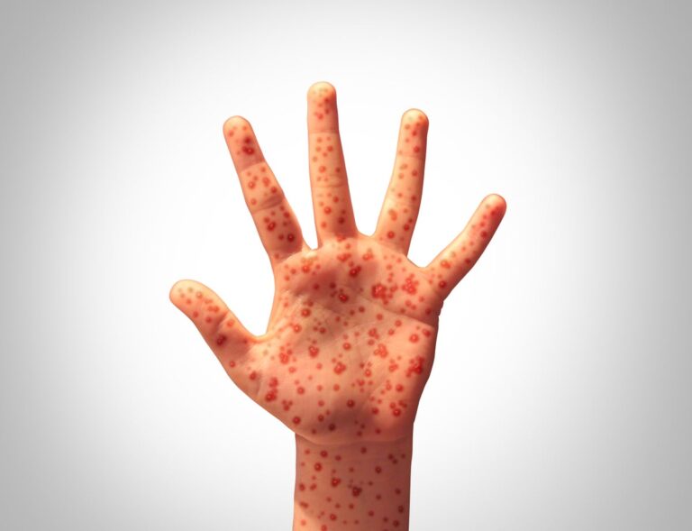 Hand with measles